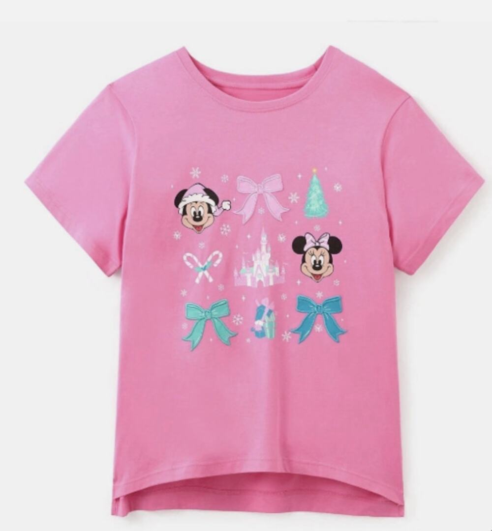 Disney WDW Mickey & Friends Holiday Christmas Pink T-shirt Size 1X NWT